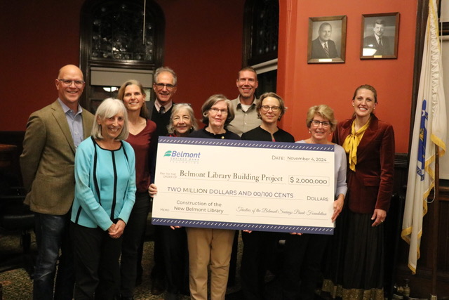 Belmont Saving Bank Foundation presentation Presentation of the Belmont Saving Bank Foundation of their gift to the Select Board for the new library